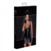 Noir Handmade Powerwetlook Mini Dress With Lace Chest And 2-way Zipper 3xl