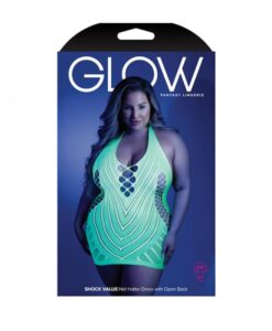 Glow Shock Value Halter Dress Neon Green Qs