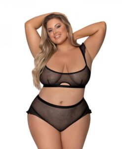 Magic Silk Girl Next Door Bralette & Panty Black Queen Size