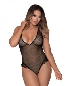 Magic Silk Girl Next Door Plunge Teddy Black S/m