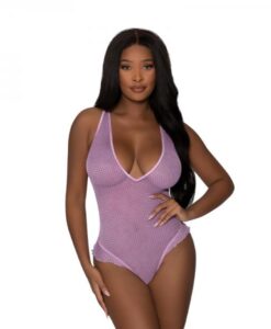 Magic Silk Girl Next Door Plunge Teddy Lilac S/m