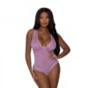 Magic Silk Girl Next Door Plunge Teddy Lilac L/xl