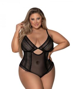 Magic Silk Modern Romance Cheeky Teddy Black Queen Size