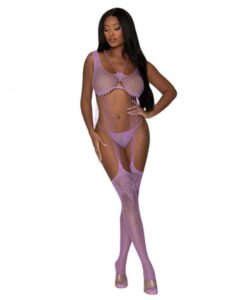Magic Silk Seamless Body Stocking & G-string Set Lavender Os