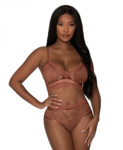 Magic Silk Caramel Kiss Bralette & G-string Panty Carmel S/m