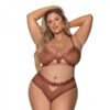 Magic Silk Caramel Kiss Bralette & G-string Panty Caramel Queen  Size