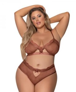 Magic Silk Caramel Kiss Bralette & G-string Panty Caramel Queen  Size