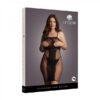 Shots Le Desir Knee-length Lace And Fishnet Dress Black Qs