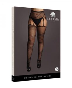Shots Le Desir Crotchless Cut-out Pantyhose Black Qs