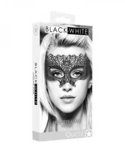 Ouch! Black & White Lace Eye Mask Princess Black