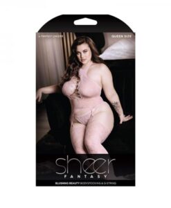 Sheer Blushing Beauty Bodystocking & G-string Light Pink Queen