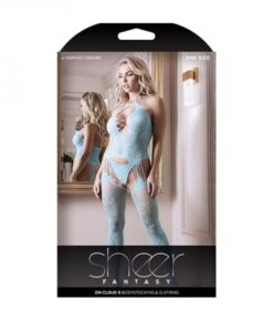 Sheer On Cloud 9 Bodystocking & G-string Light Blue O/s