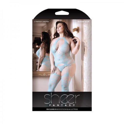 Sheer On Cloud 9 Bodystocking & G-string Light Blue Queen