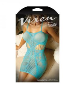 Vixen Euphoria Striped Net Dress Blue O/s