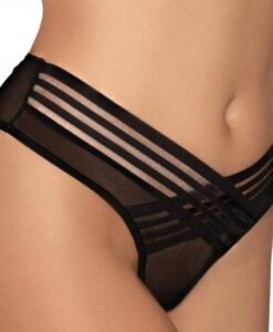 Dg Mesh Thong With Shadow Stripe Elastic Front Detail Black S