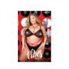 Vibes Creepin' It Real Caged Bralette & Thong Panty Queen Black