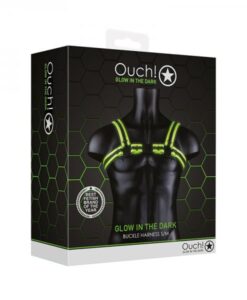 Ouch! Glow Buckle Harness - Glow In The Dark - Green - S/m