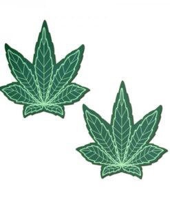 Pastease Indica Pot Leaf: Green Weed Nipple Pasties