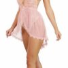 Skirted Teddy Diamond Pink Champagne O/S