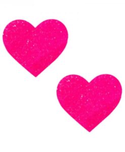 Neva Nude Pasty Super Sparkle Watermelly Pink Blacklight Glitter I Heart U