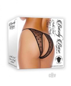 Barely B Polka Dot Open Panty Blk