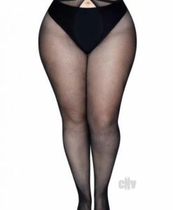 Micro Net Strap Crotchl Tights 1x/2x Blk