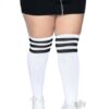Over The Knee Athl Socks 1x/2x Wht/blk