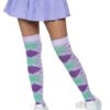 Argyle Knit Over The Knee Socks Os Lav