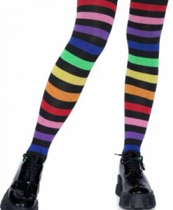 Acrylic Rainbow Thigh High Socks Os