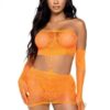 Strap Lace Tube Dress/gloves 2pc Os Orng