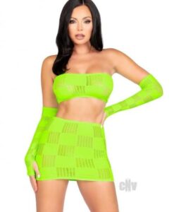 Checkerboard Bandeau Skirt Warmer Os Grn