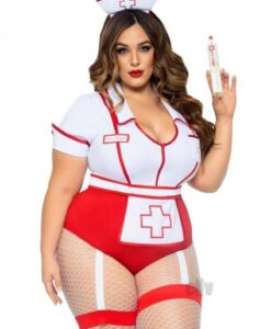 Nurse Feelgood 2pc 1x/2x Red/wht