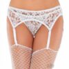 Lace Garter Belt W/ Thong Ps White