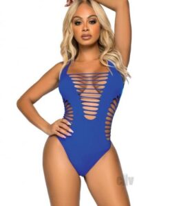Seamless Shred Thong Bodysuit Os Blu