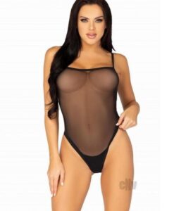 Snap Crotch Cami Bodysuit Thong M/l Blk