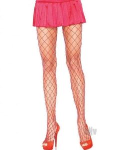 Spandex Diamond Panty Hose Os Red