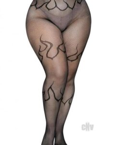 Flame Net Tights 1x/2x Black
