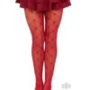 Love Struck Heart Net Tights Os Red