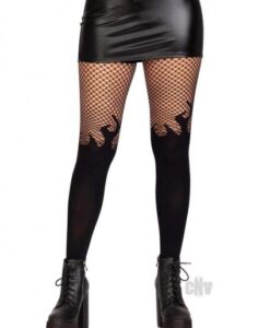 Opaque Flame Tight Fishnet Top Os Blk