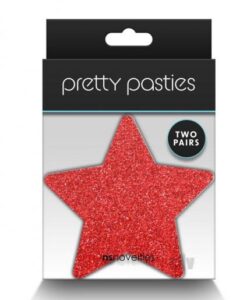 Pretty Pasties Glitter Stars Red/slv