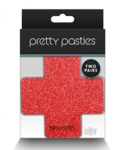 Pretty Pasties Glitter Cross Red/slv