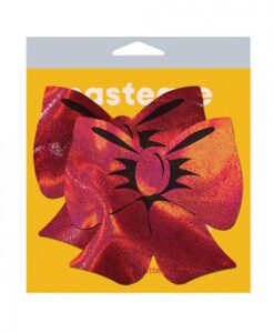 Pastease Coverage Holographic Bow - Red O/s