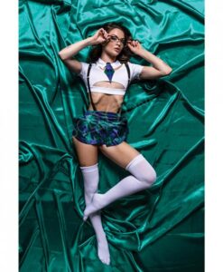 Role Play Sultry School Babe 6 Pc Set Green M/l