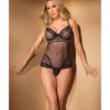 Striped Mesh & Hip Panel Teddy Black Lg