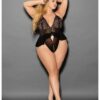 Euphoria Open Flirty Teddy Black/red Qn