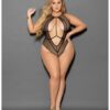 Euphoria Large Fishnet & Mesh Teddy Black Qn
