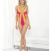 Festival Wear Strappy Teddy W/brazilian Back Neon Sm