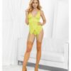 Neons Bustier W/nude Hose & G-string Neon Lime Sm