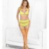 Neons Halter Bra, Gartini & Hose Neon Lime Sm