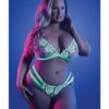Glow Night Vision Glow In The Dark Bralette & Cage Panty Qn